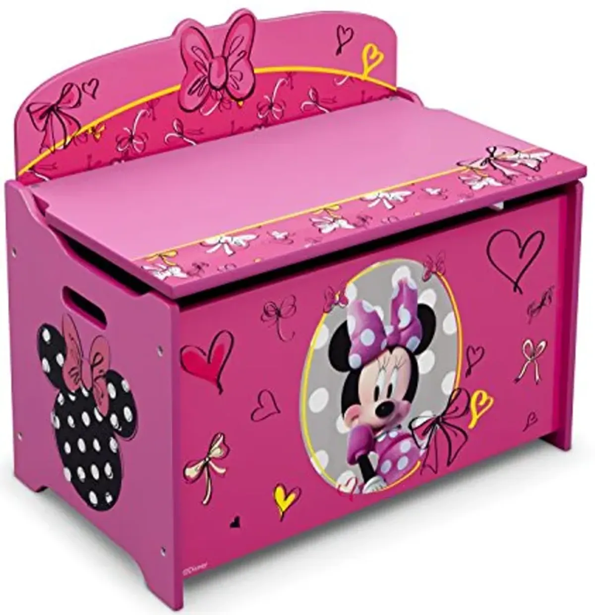 Delta Children Deluxe Book & Toy Organizer - Greenguard Gold Certified, Disney Minnie Mouse & Deluxe Toy Box, Disney Minnie Mouse