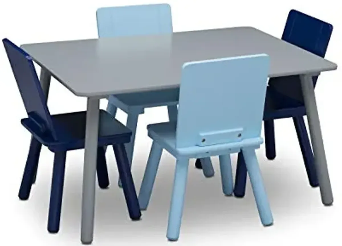 Delta Children Kids Table and Chair Set (4 Chairs Included) & Sling Book Rack Bookshelf for Kids - Easy-to-Reach Storage for Books