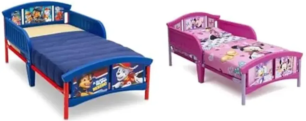 Delta Children Plastic Toddler Bed, Nick Jr. PAW Patrol & Plastic Toddler Bed, Disney Minnie Mouse