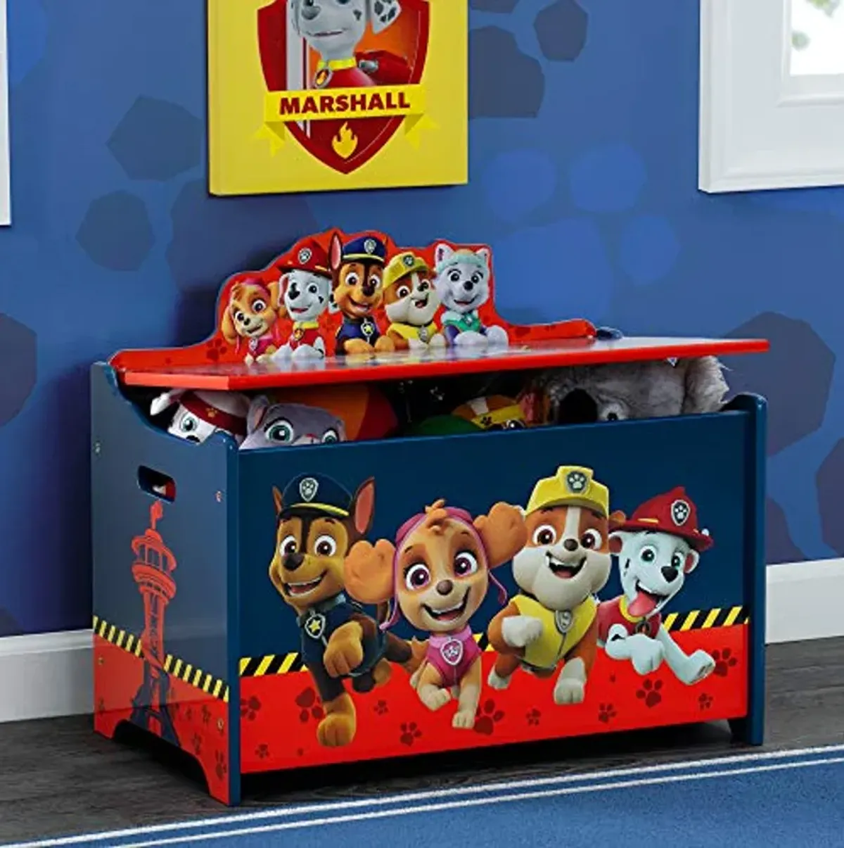 Delta Children Deluxe Toy Box, PAW Patrol & Kids Table and Chair Set With Storage - Ideal for Arts & Crafts, Snack Time, Homeschooling, Homework & More, Nick Jr. PAW Patrol