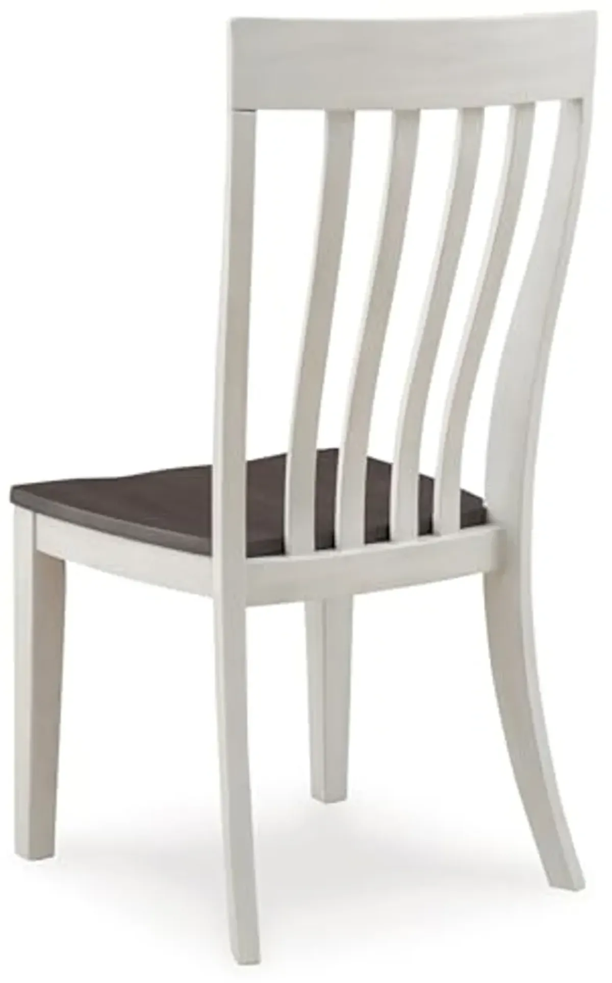 Signature Design by Ashley Darborn Farmhouse Armless Dining Chair with Contoured Seat, Set of 2, White & Gray