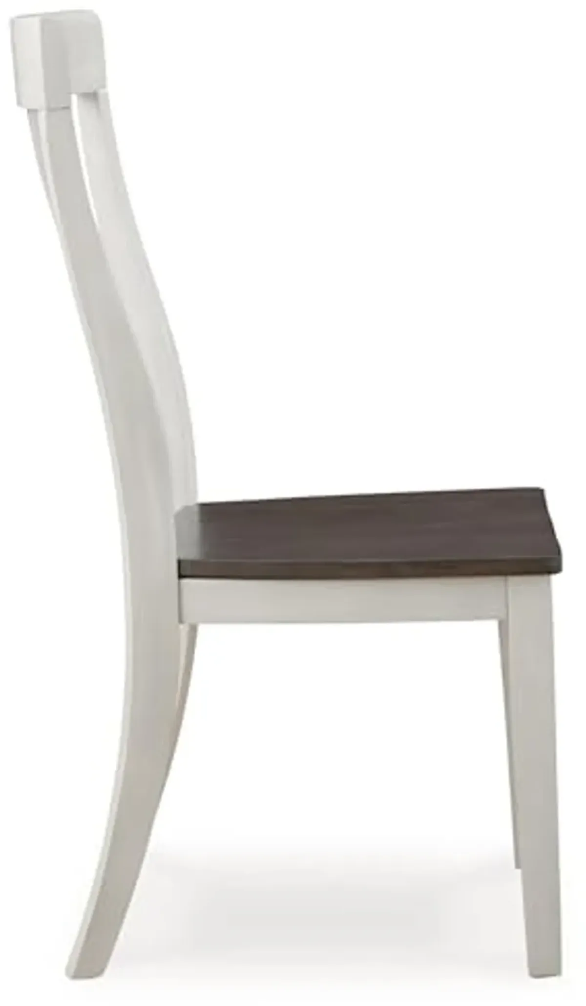 Signature Design by Ashley Darborn Farmhouse Armless Dining Chair with Contoured Seat, Set of 2, White & Gray