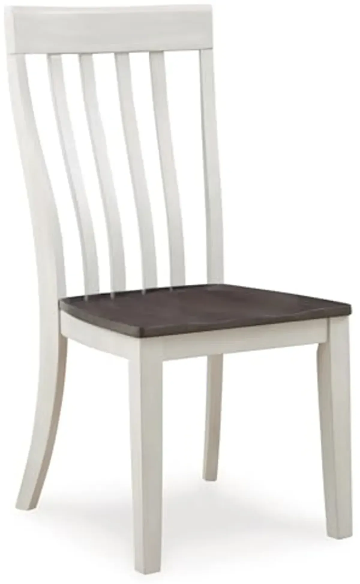 Signature Design by Ashley Darborn Farmhouse Armless Dining Chair with Contoured Seat, Set of 2, White & Gray