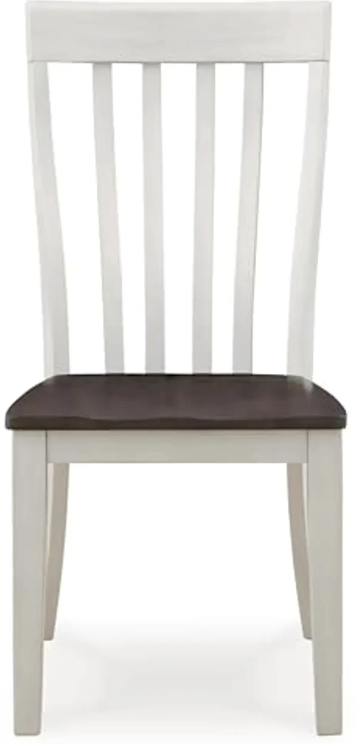 Signature Design by Ashley Darborn Farmhouse Armless Dining Chair with Contoured Seat, Set of 2, White & Gray