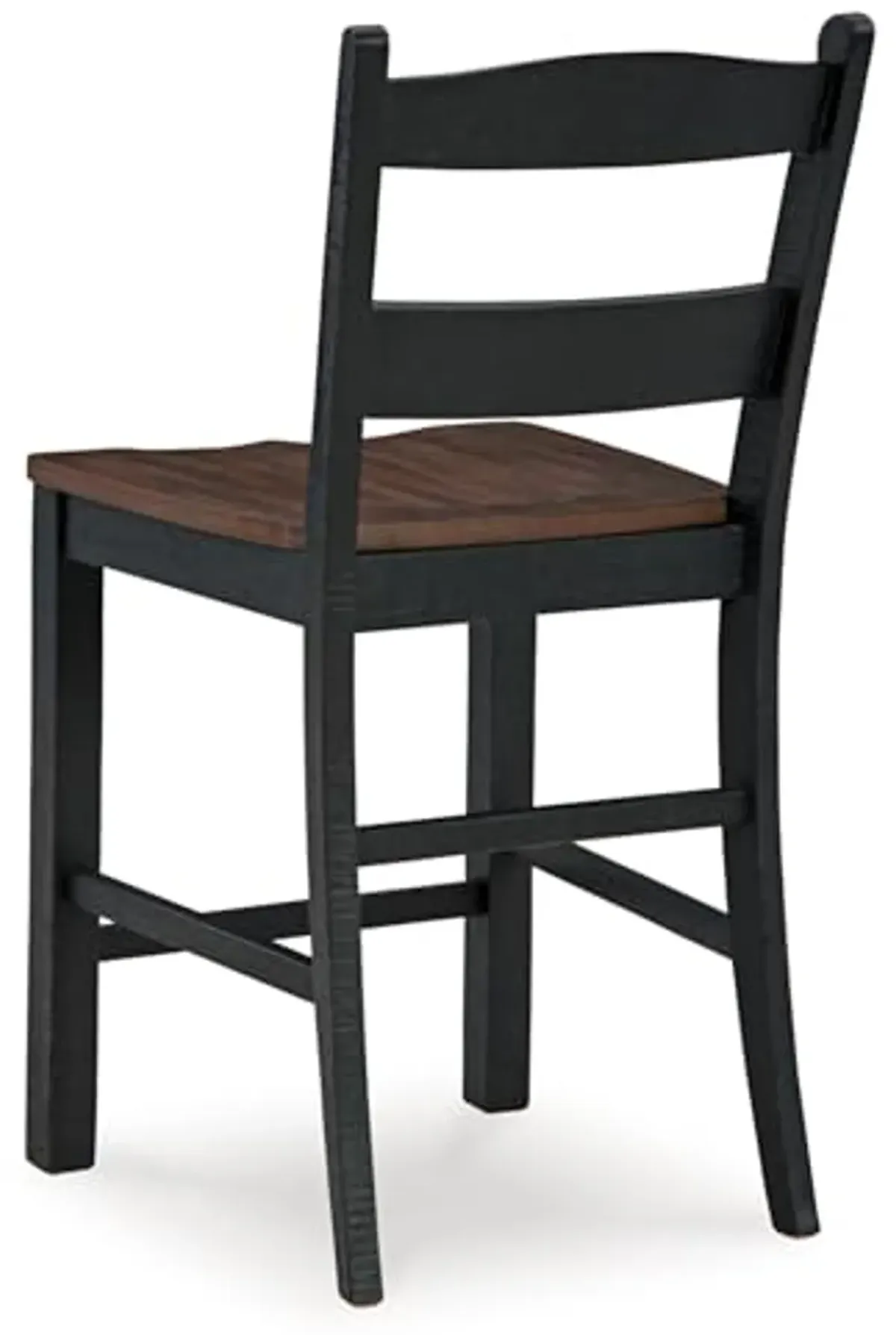 Signature Design by Ashley Valebeck Rustic 24” Counter Height Bar Stool with Contoured Seat, Set of 2, Black & Dark Brown