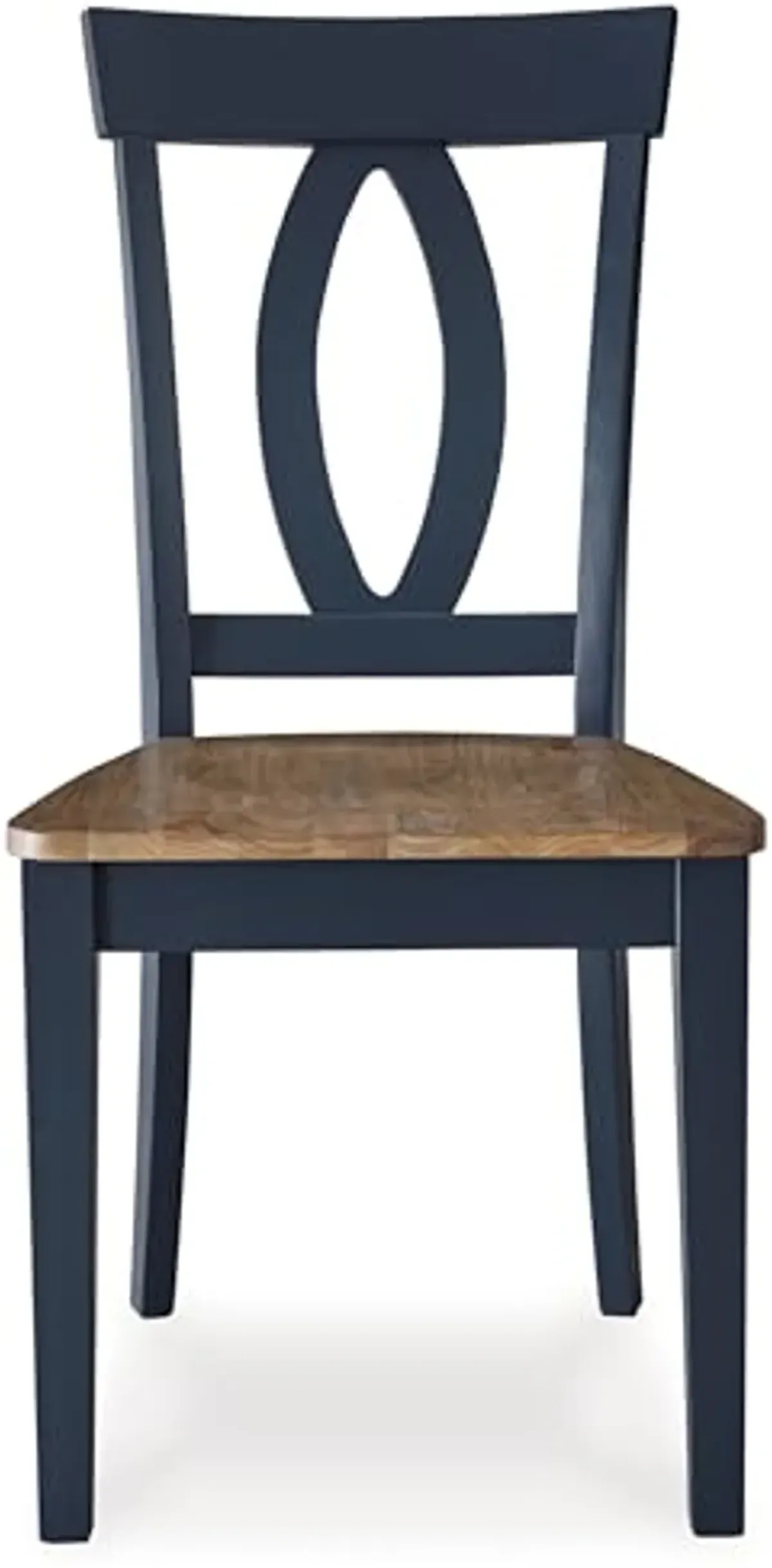 Signature Design by Ashley Landocken Casual Armless Dining Chair with Contoured Seat, Set of 2, Light Brown & Blue