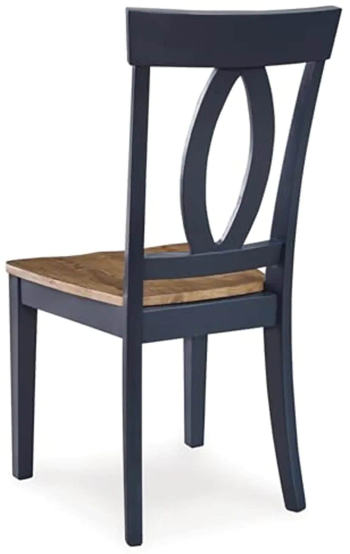 Signature Design by Ashley Landocken Casual Armless Dining Chair with Contoured Seat, Set of 2, Light Brown & Blue