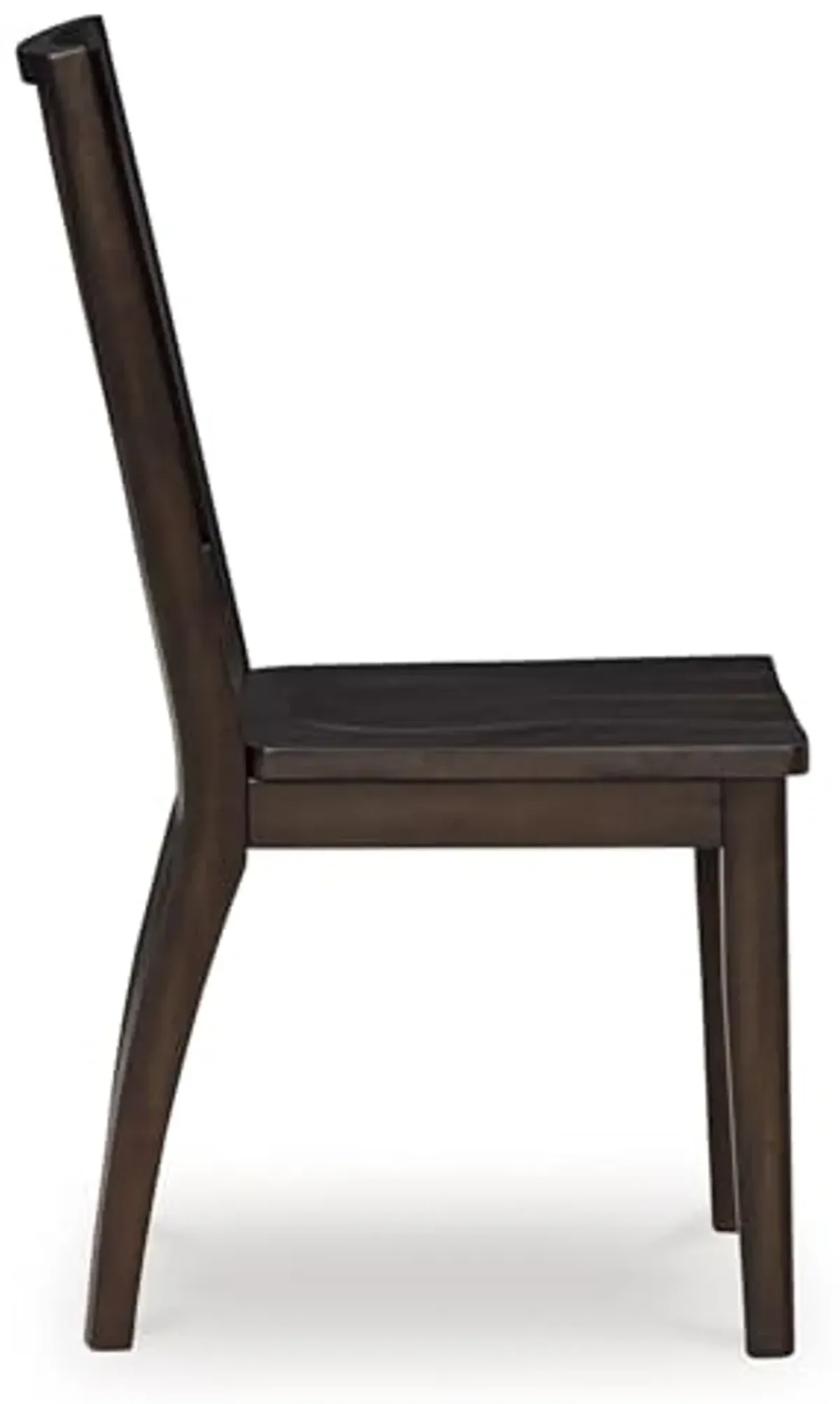 Signature Design by Ashley Charterton Casual Solid Wood Armless Dining Chair with Contoured Seat, Set of 2, Dark Brown