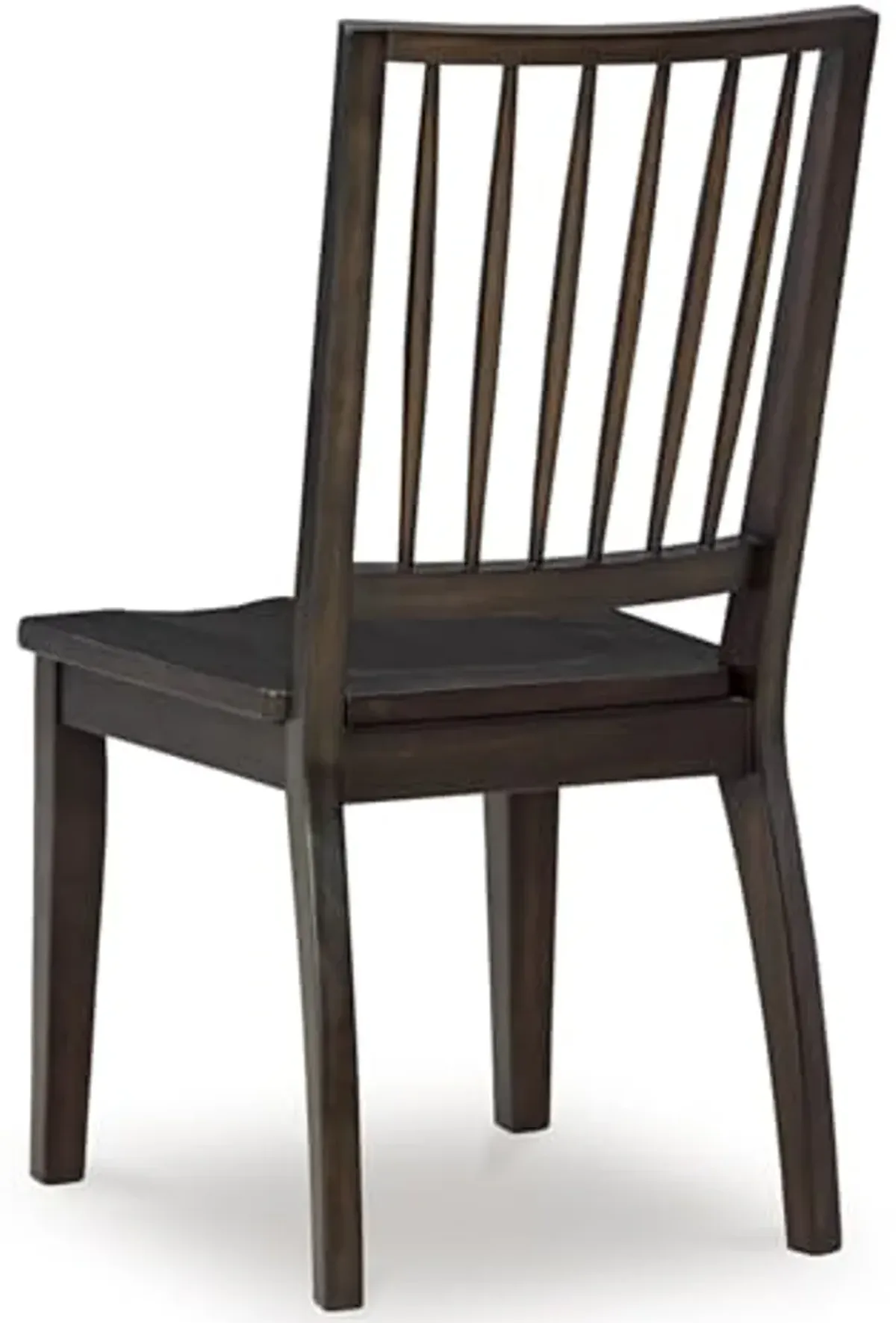 Signature Design by Ashley Charterton Casual Solid Wood Armless Dining Chair with Contoured Seat, Set of 2, Dark Brown