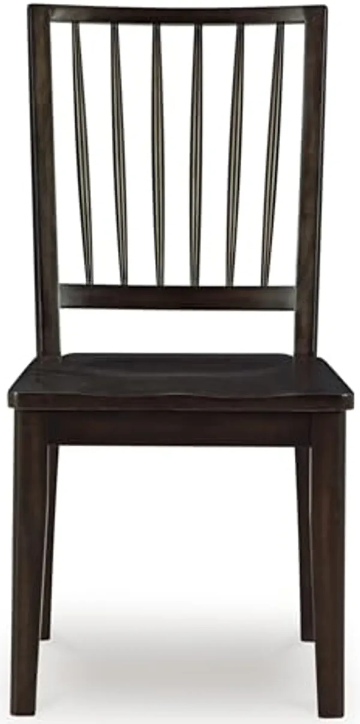 Signature Design by Ashley Charterton Casual Solid Wood Armless Dining Chair with Contoured Seat, Set of 2, Dark Brown