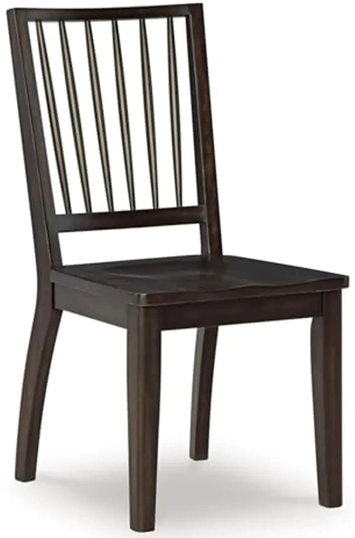 Signature Design by Ashley Charterton Casual Solid Wood Armless Dining Chair with Contoured Seat, Set of 2, Dark Brown