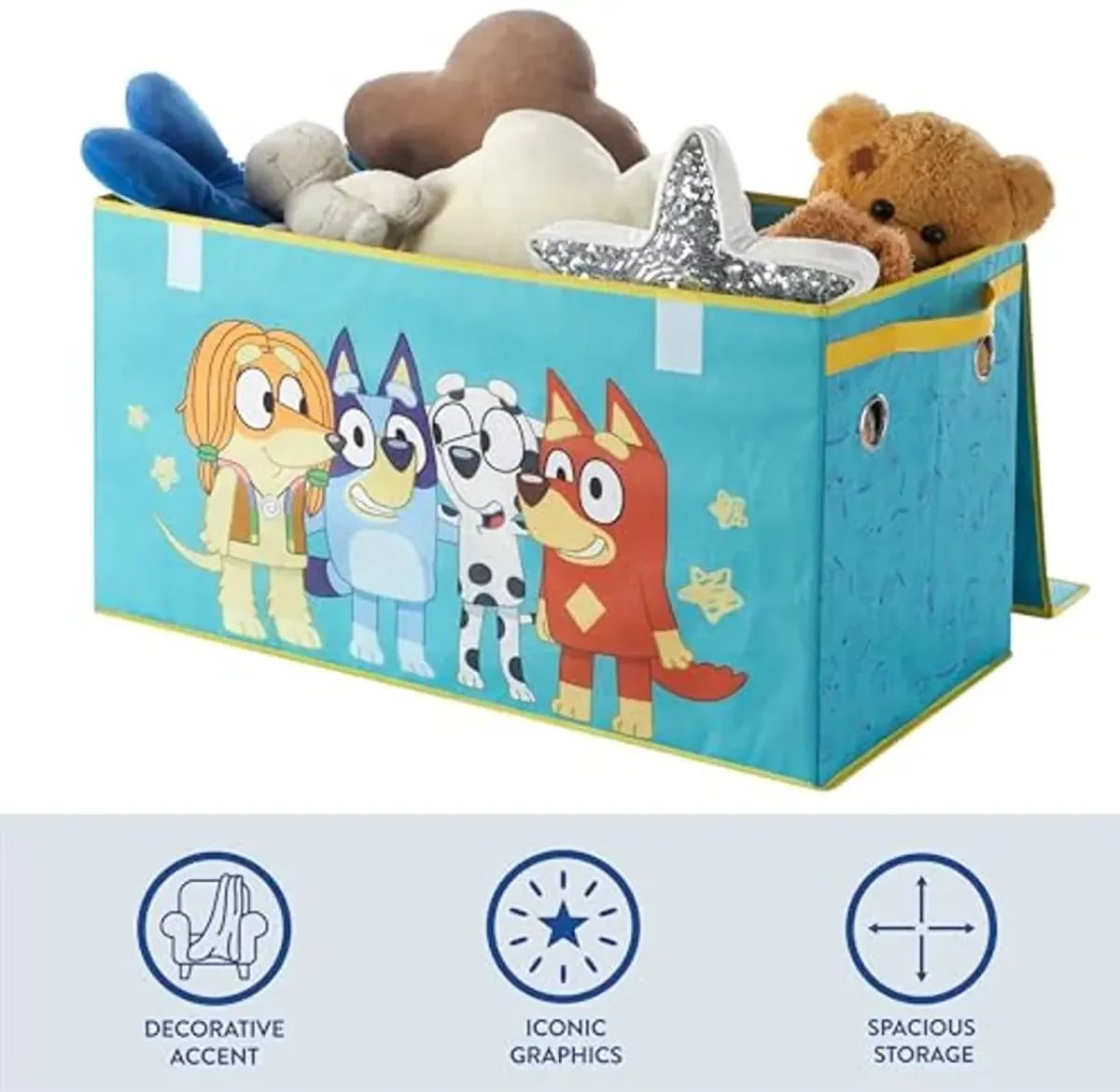 Idea Nuova Bluey Collapsible Storage Trunk, Durable with Soft Lid, 28.5"x14.5"x16"