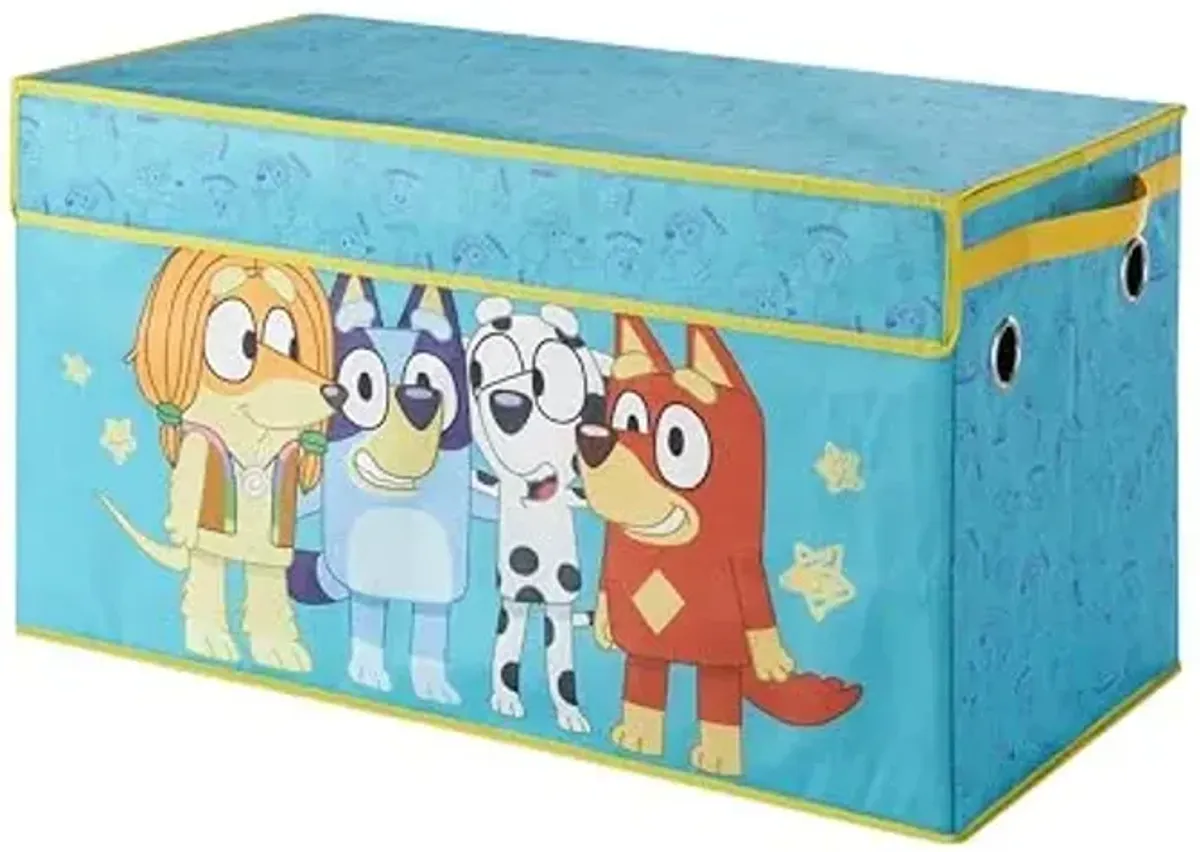 Idea Nuova Bluey Collapsible Storage Trunk Durable Fabric Chest with Soft Lid, 28.5"x14.5"x16",Kids Room Organizer