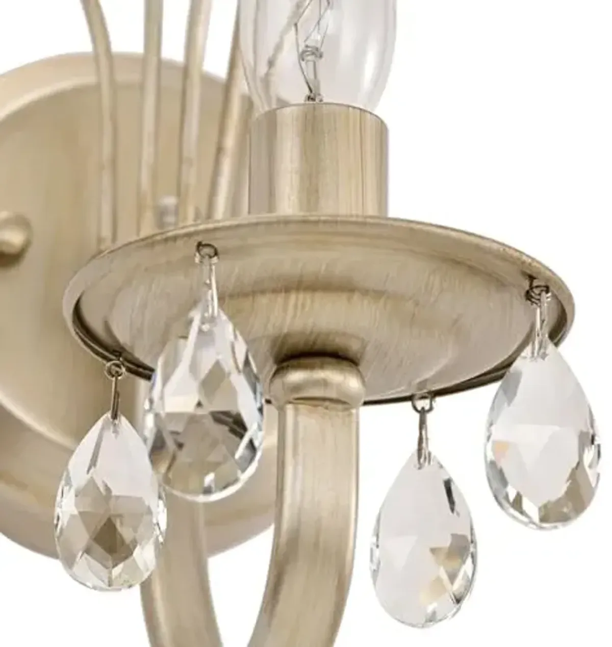 The Lighting Store Rosa 1 Light Champagne Daisy Flower Glass Crystal Wall Sconce - 9.6 inches in W x 14 inches in H x 9.3 inches in D