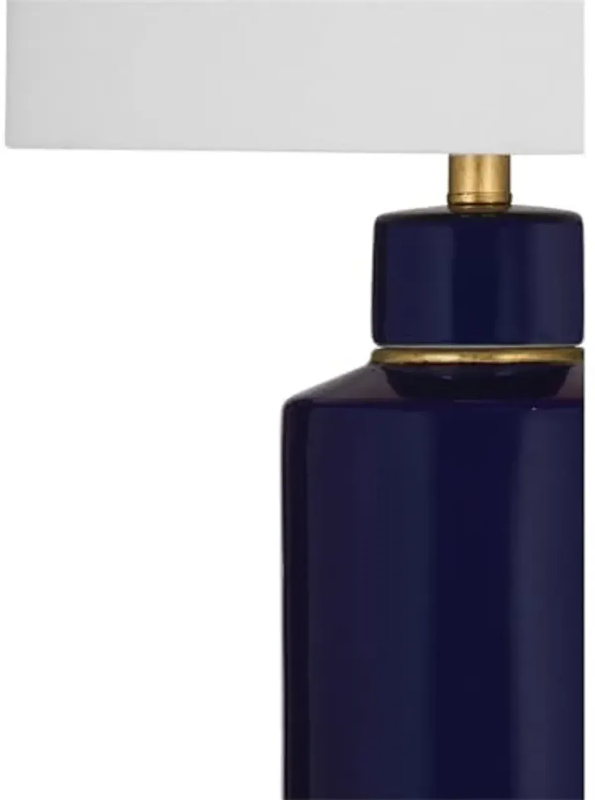 Bassett Mirror Company Robynn Table Lamp in Navy Ceramic with Brass Accents