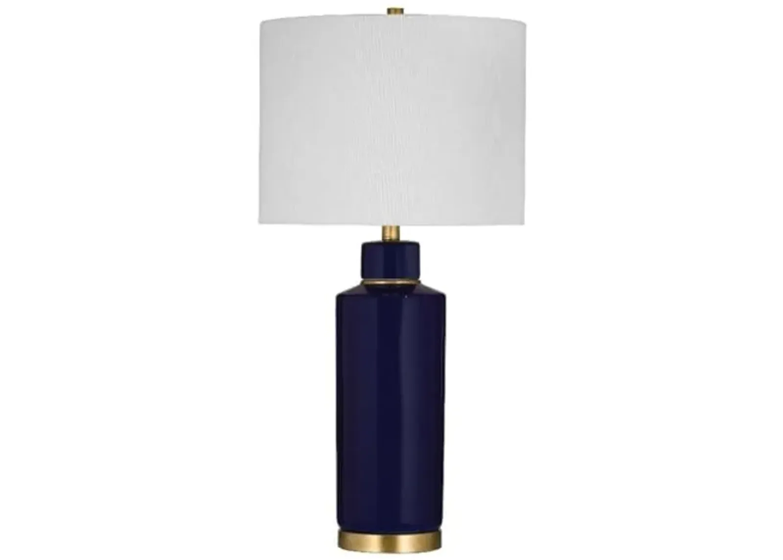 Bassett Mirror Company Robynn Table Lamp in Navy Ceramic with Brass Accents