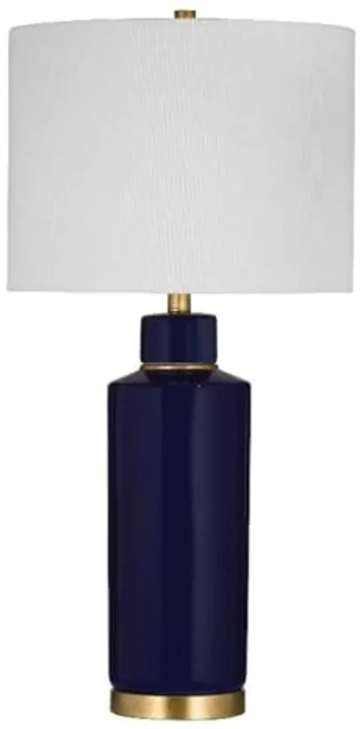 Bassett Mirror Company Robynn Table Lamp in Navy Ceramic with Brass Accents