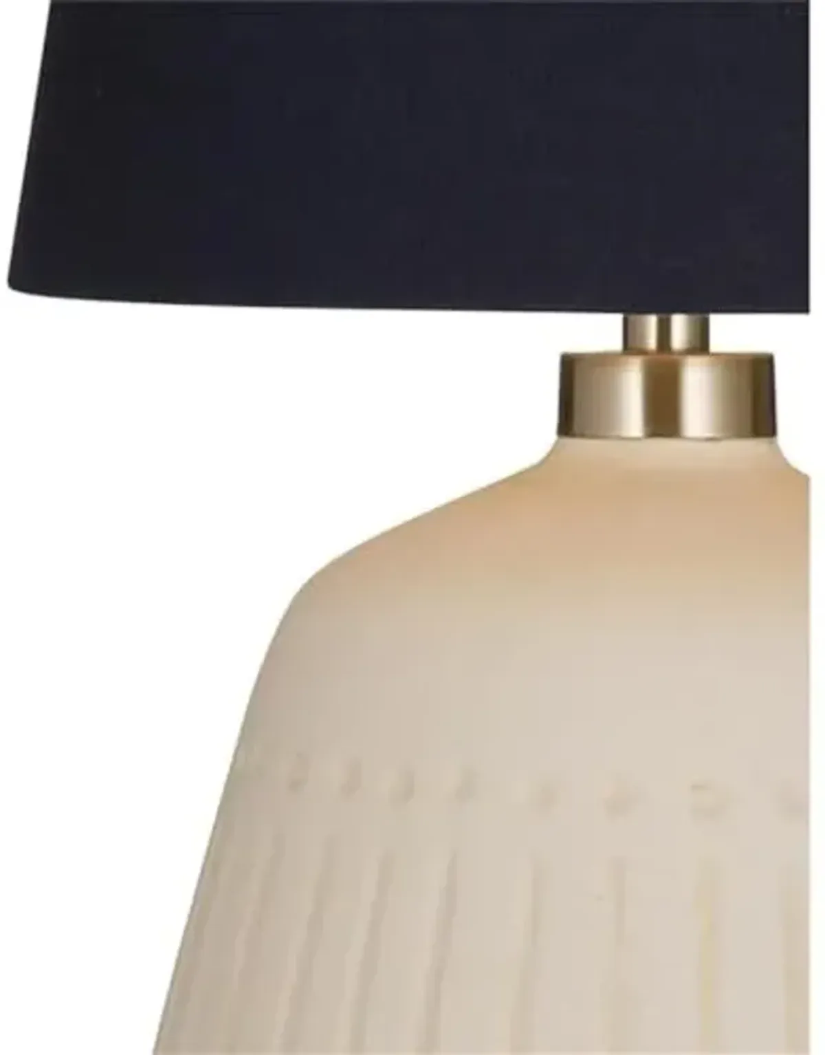 Bassett Mirror Company Journey Table Lamp in Cream Ceramic with Black Shade