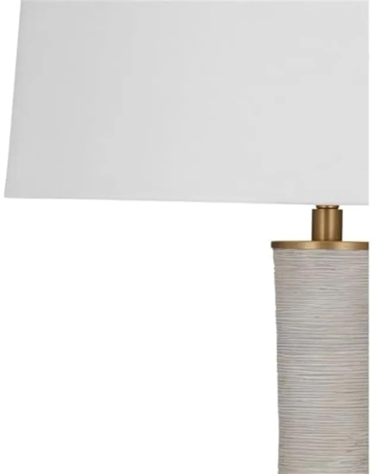 Bassett Mirror Company Ranier Fluted Table Lamp in Gray Resin with Brass Accents