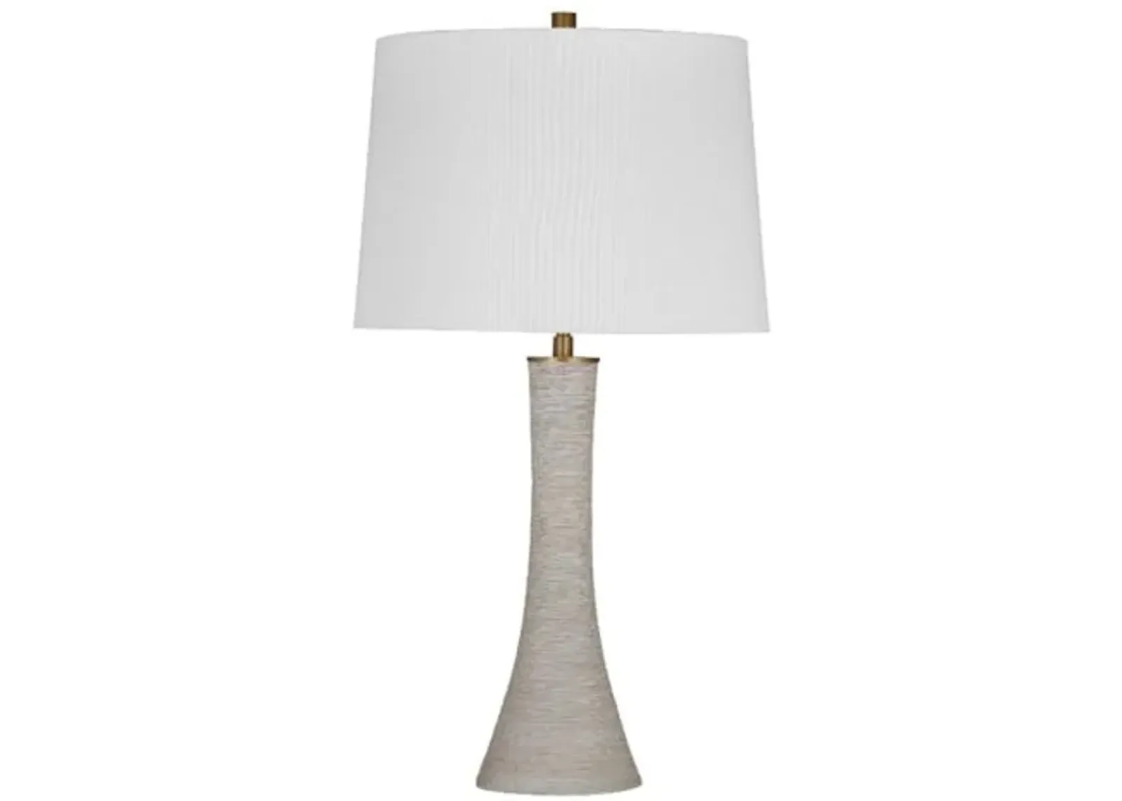 Bassett Mirror Company Ranier Fluted Table Lamp in Gray Resin with Brass Accents