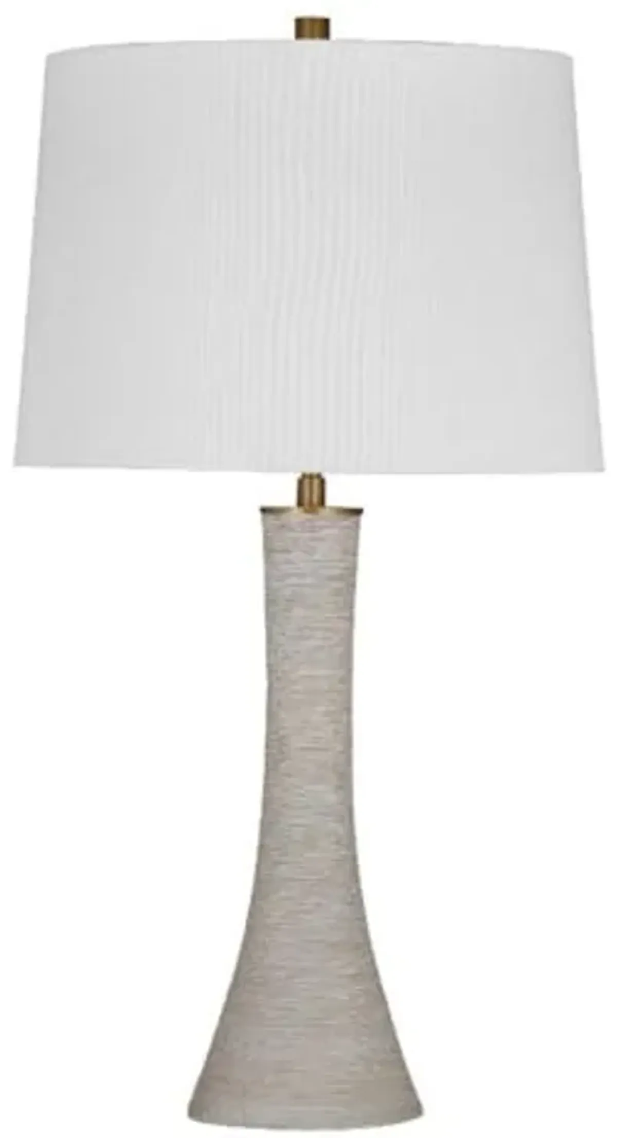 Bassett Mirror Company Ranier Fluted Table Lamp in Gray Resin with Brass Accents