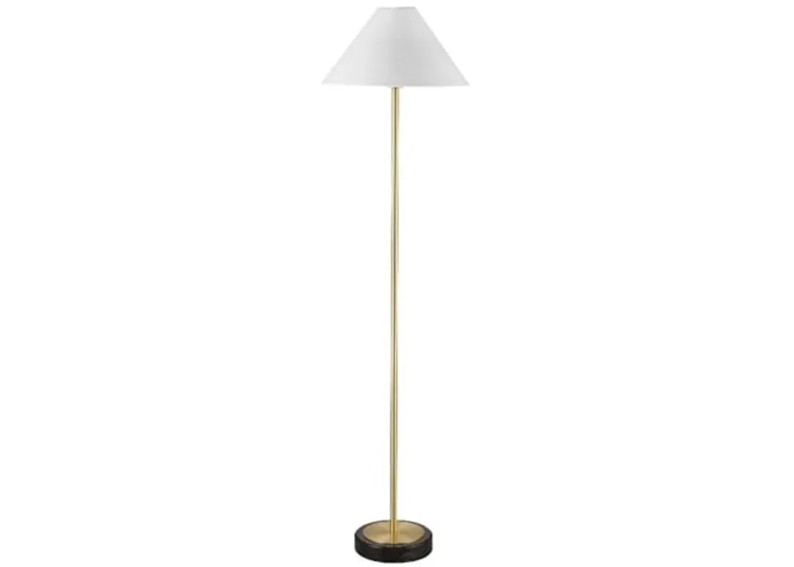 Bassett Mirror Company Rutland Modern Styled Metal Floor Lamp with Black Marble Base