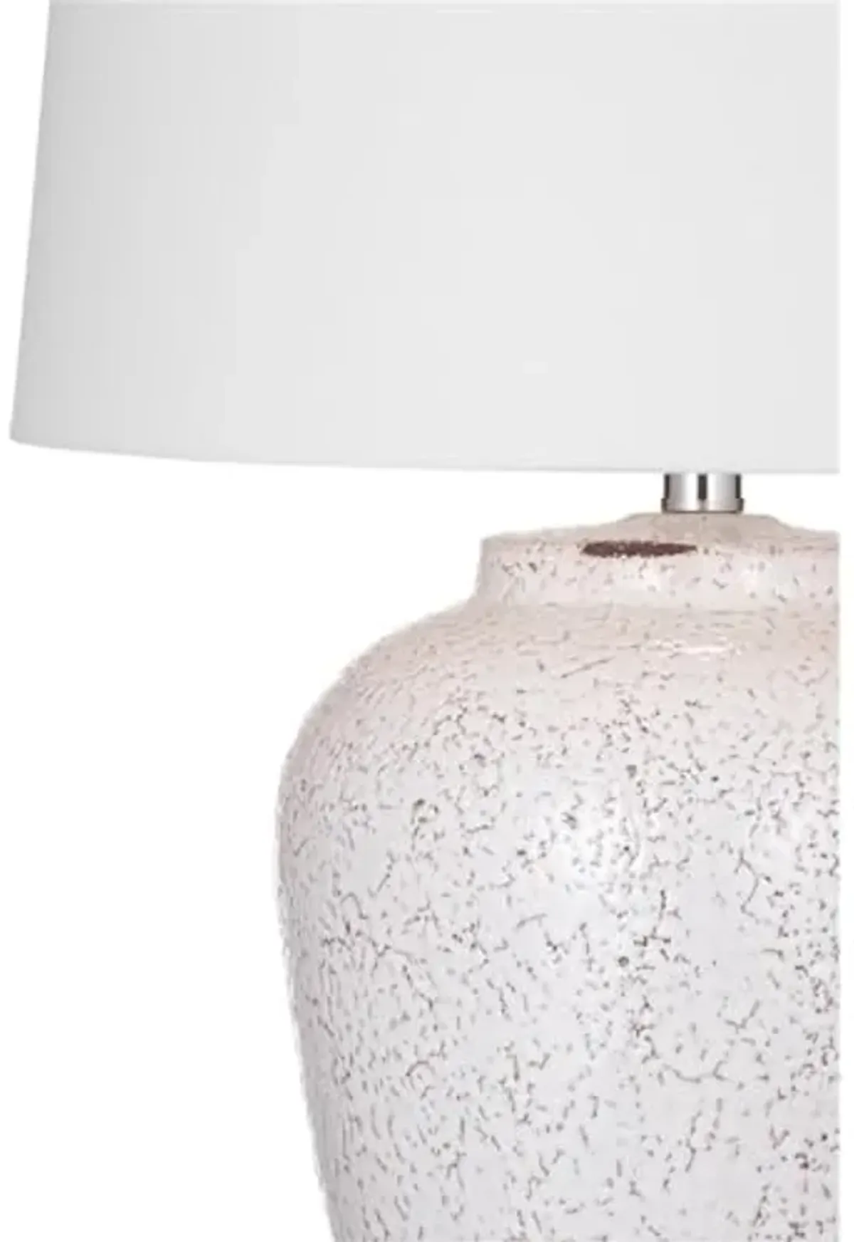 Bassett Mirror Company Celburne Table Lamp in Crackled White Finished Ceramic