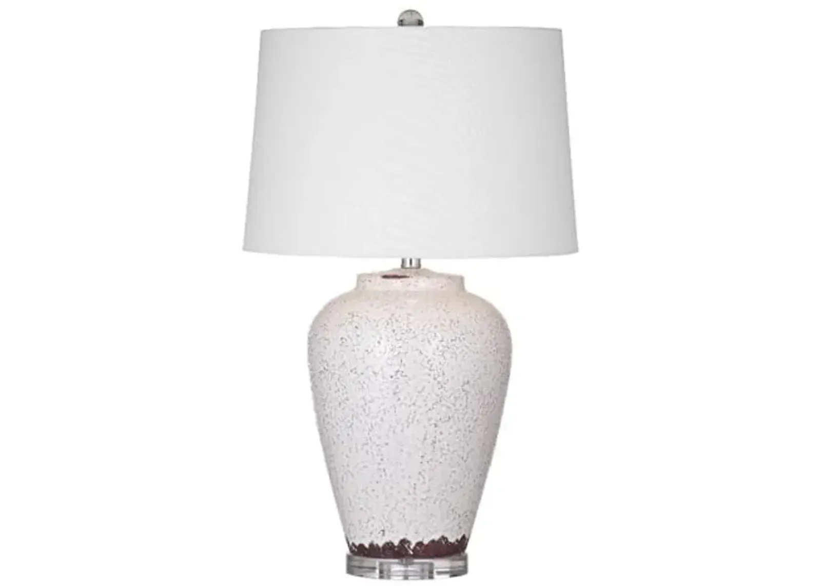 Bassett Mirror Company Celburne Table Lamp in Crackled White Finished Ceramic