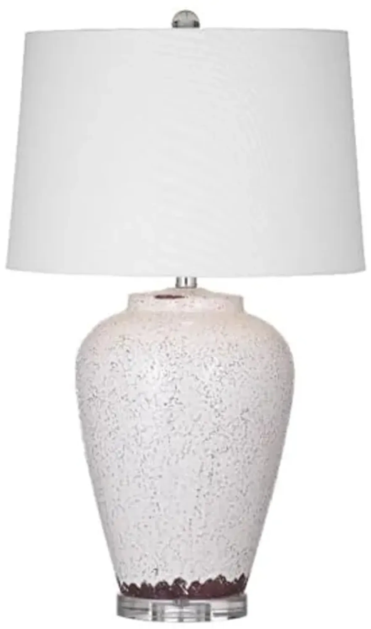 Bassett Mirror Company Celburne Table Lamp in Crackled White Finished Ceramic