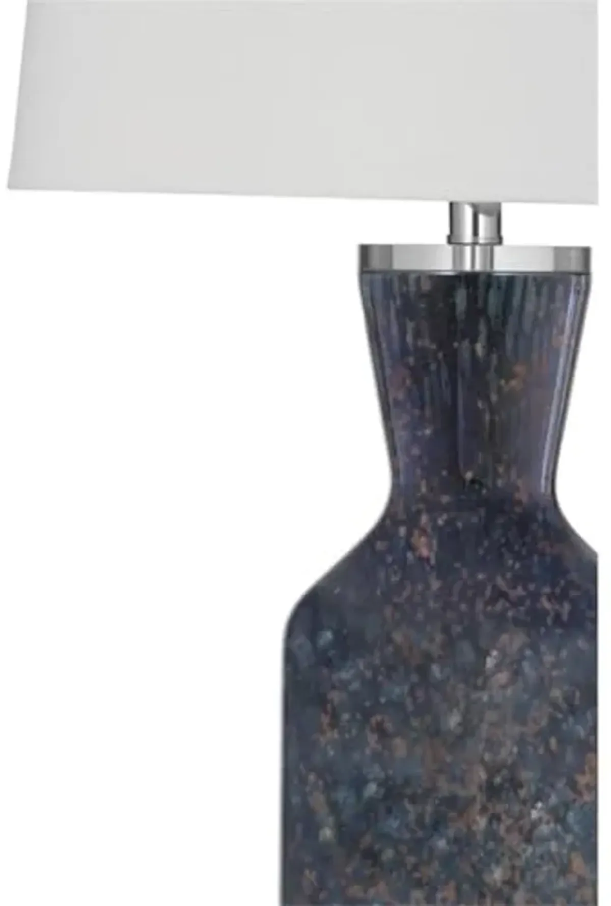 Bassett Mirror Company Loundes 32" Table Lamp in Dark Blue Art Glass