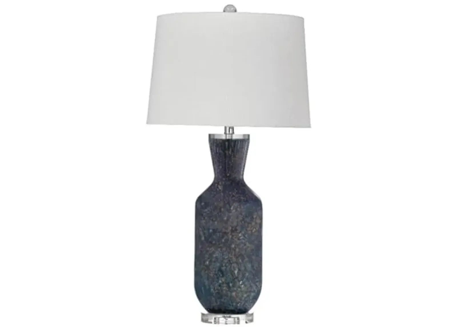 Bassett Mirror Company Loundes 32" Table Lamp in Dark Blue Art Glass