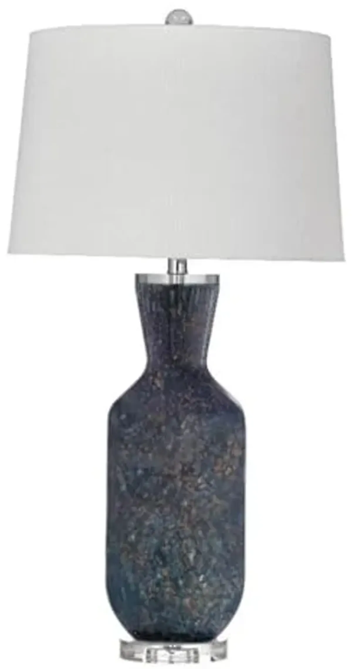 Bassett Mirror Company Loundes 32" Table Lamp in Dark Blue Art Glass