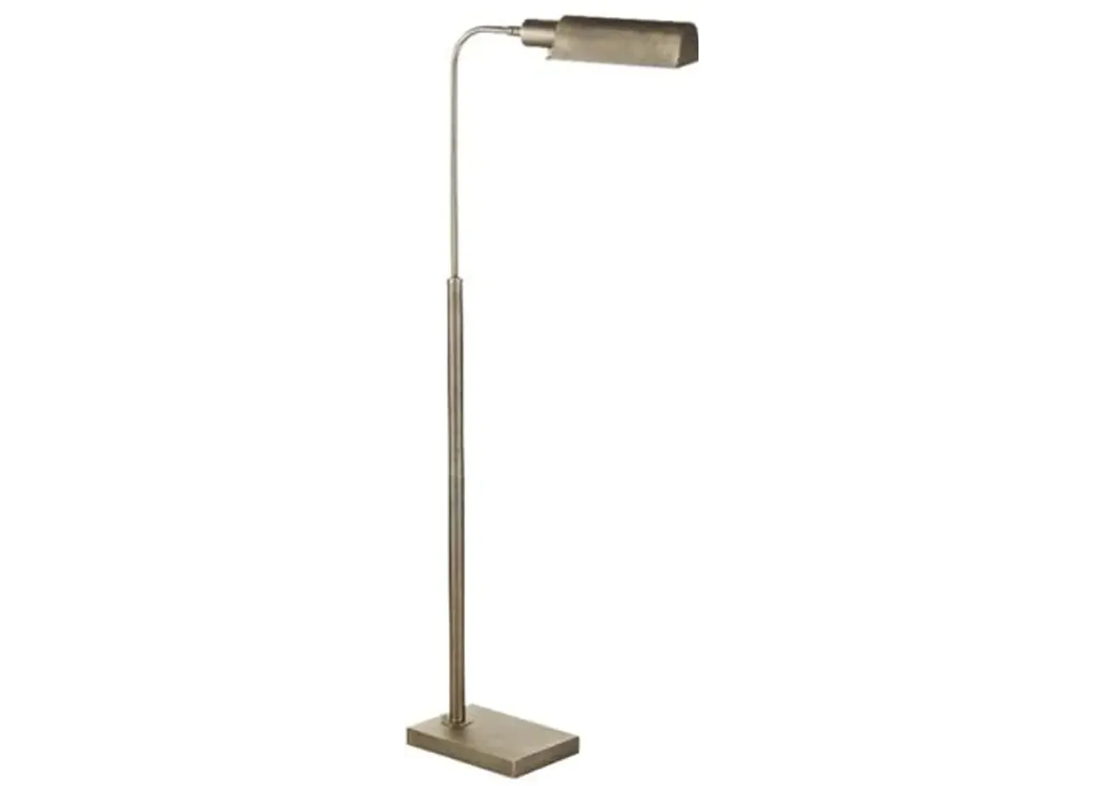 Bassett Mirror Company Clatsop Floor Lamp in Antique Brass Finished Metal