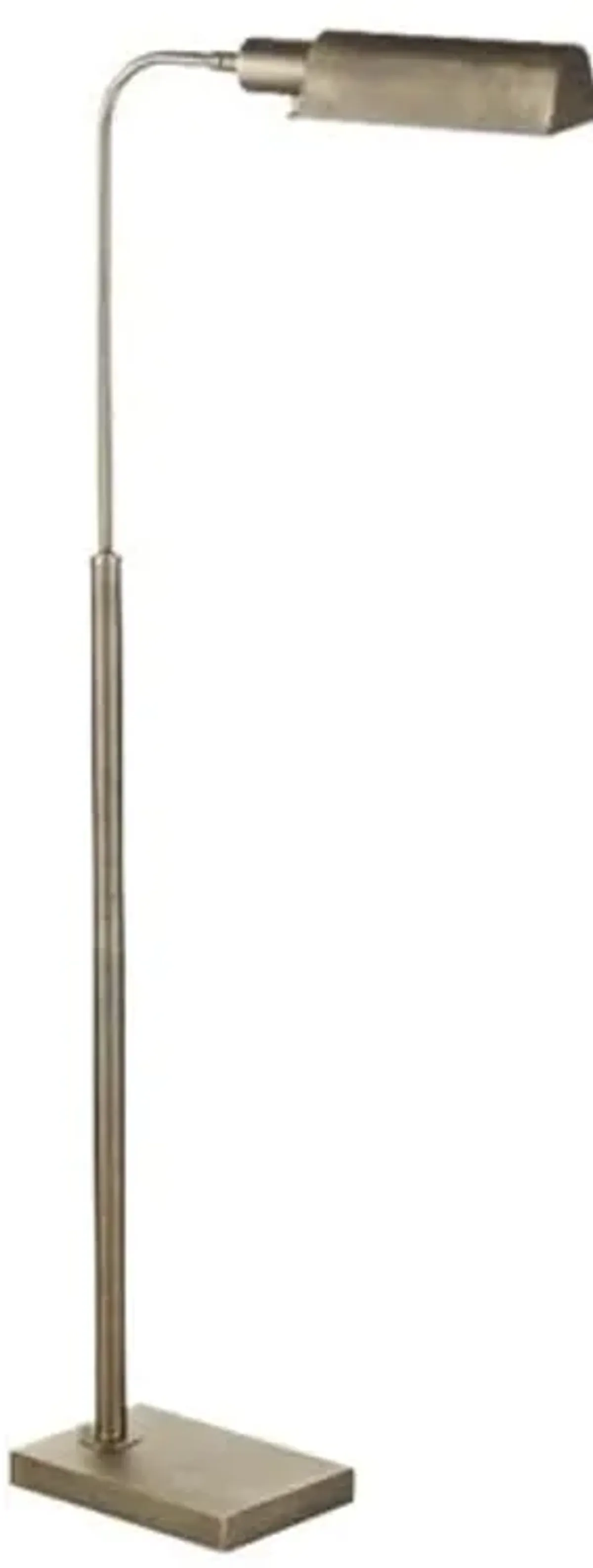 Bassett Mirror Company Clatsop Floor Lamp in Antique Brass Finished Metal