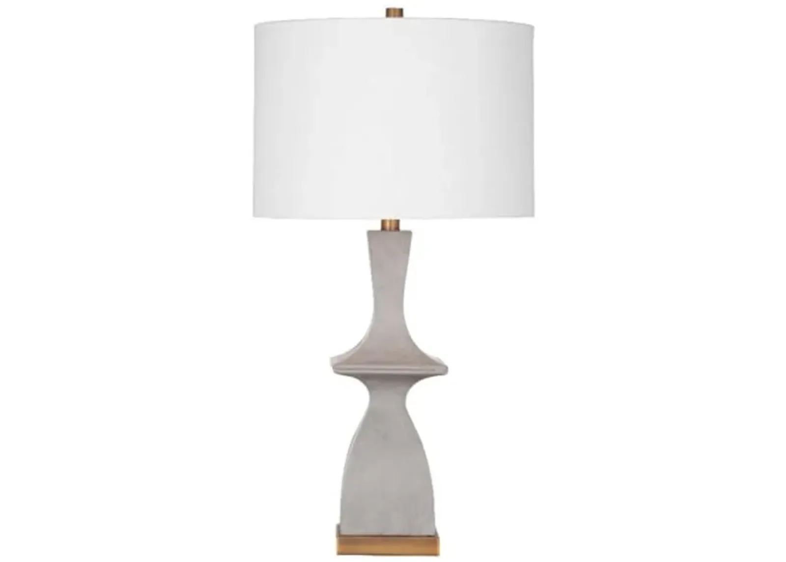 Bassett Mirror Company Marion Table Lamp in Gray Resin with Brass Base