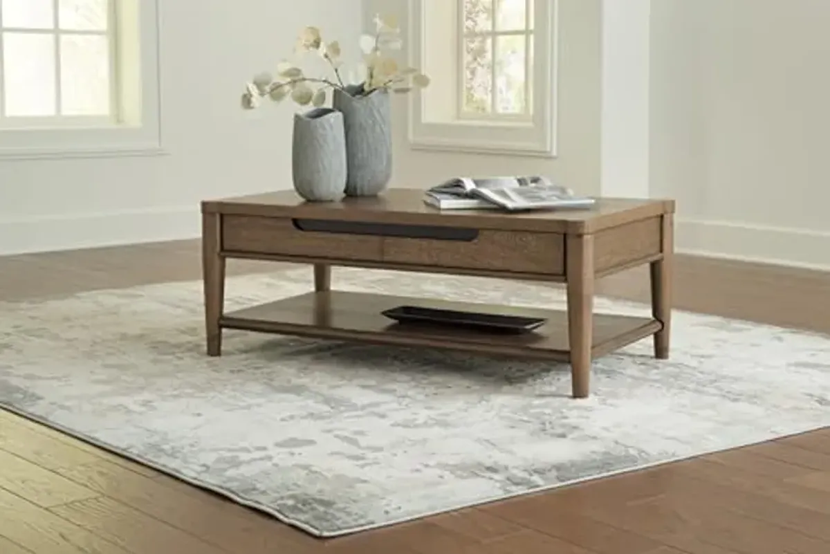 Signature Design by Ashley Roanhowe Coffee Table, 50" W x 26" D x 19" H, Dark Brown