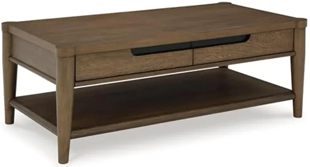 Signature Design by Ashley Roanhowe Coffee Table, 50" W x 26" D x 19" H, Dark Brown