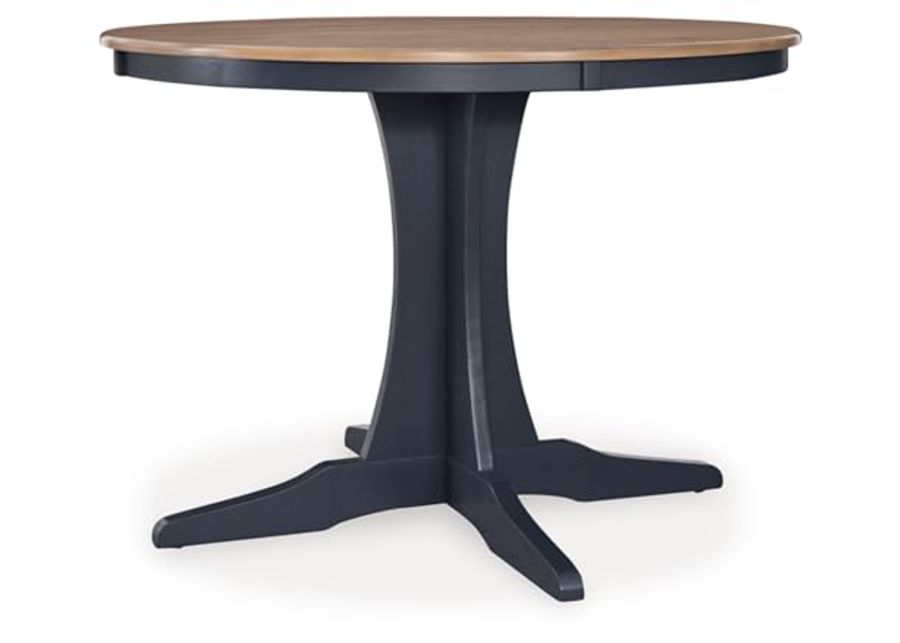 Signature Design by Ashley Landocken Casual Dining Table with Pedestal Base, Light Brown & Blue