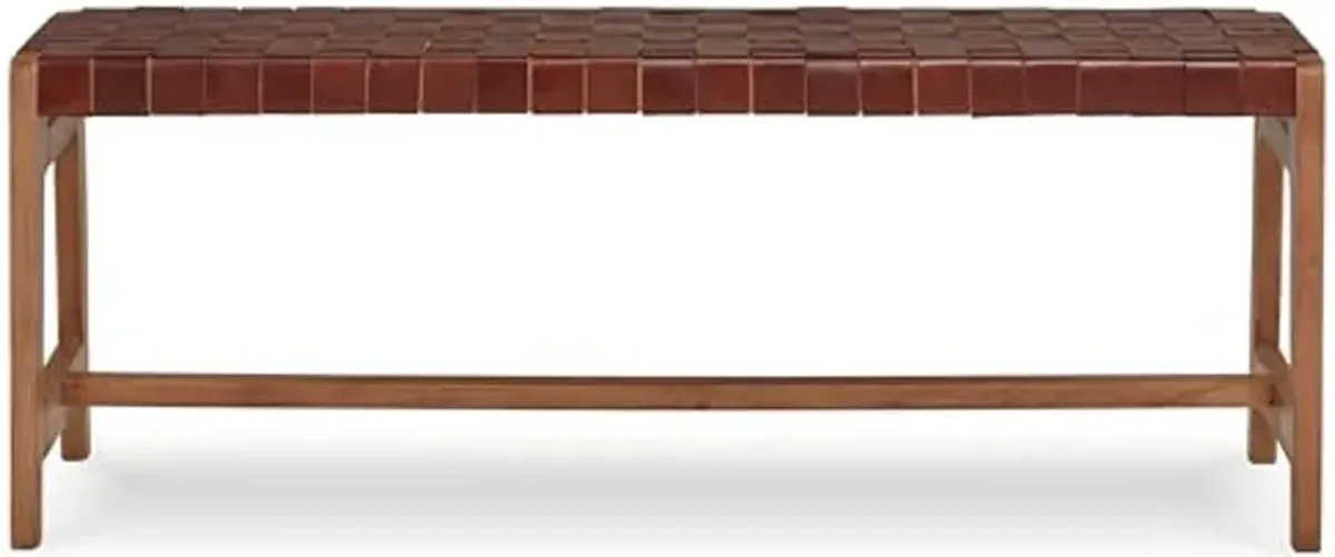 Signature Design by Ashley Lemmund Contemporary Upholstered Accent Bench, Light Brown