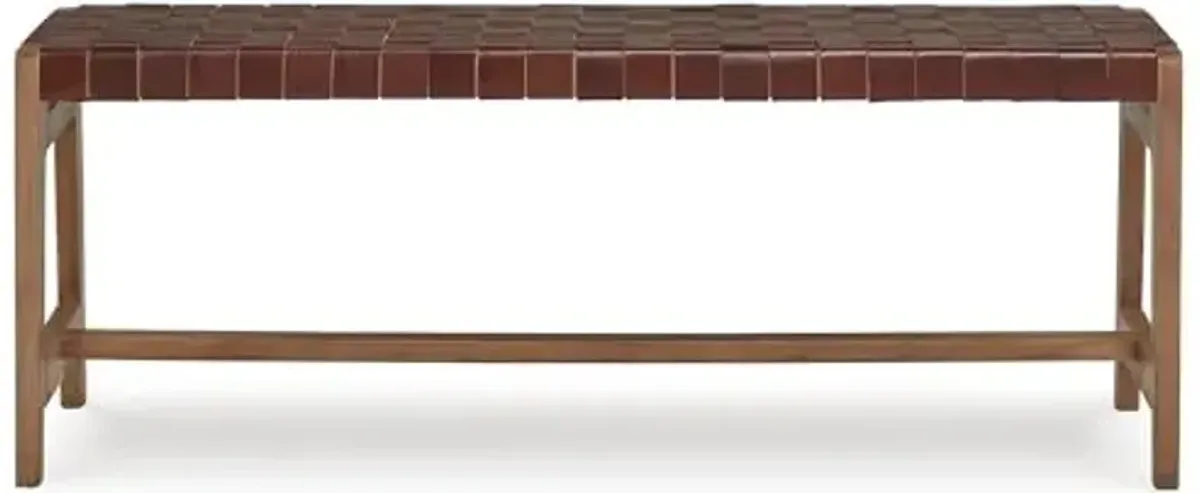 Signature Design by Ashley Lemmund Contemporary Upholstered Accent Bench, Light Brown