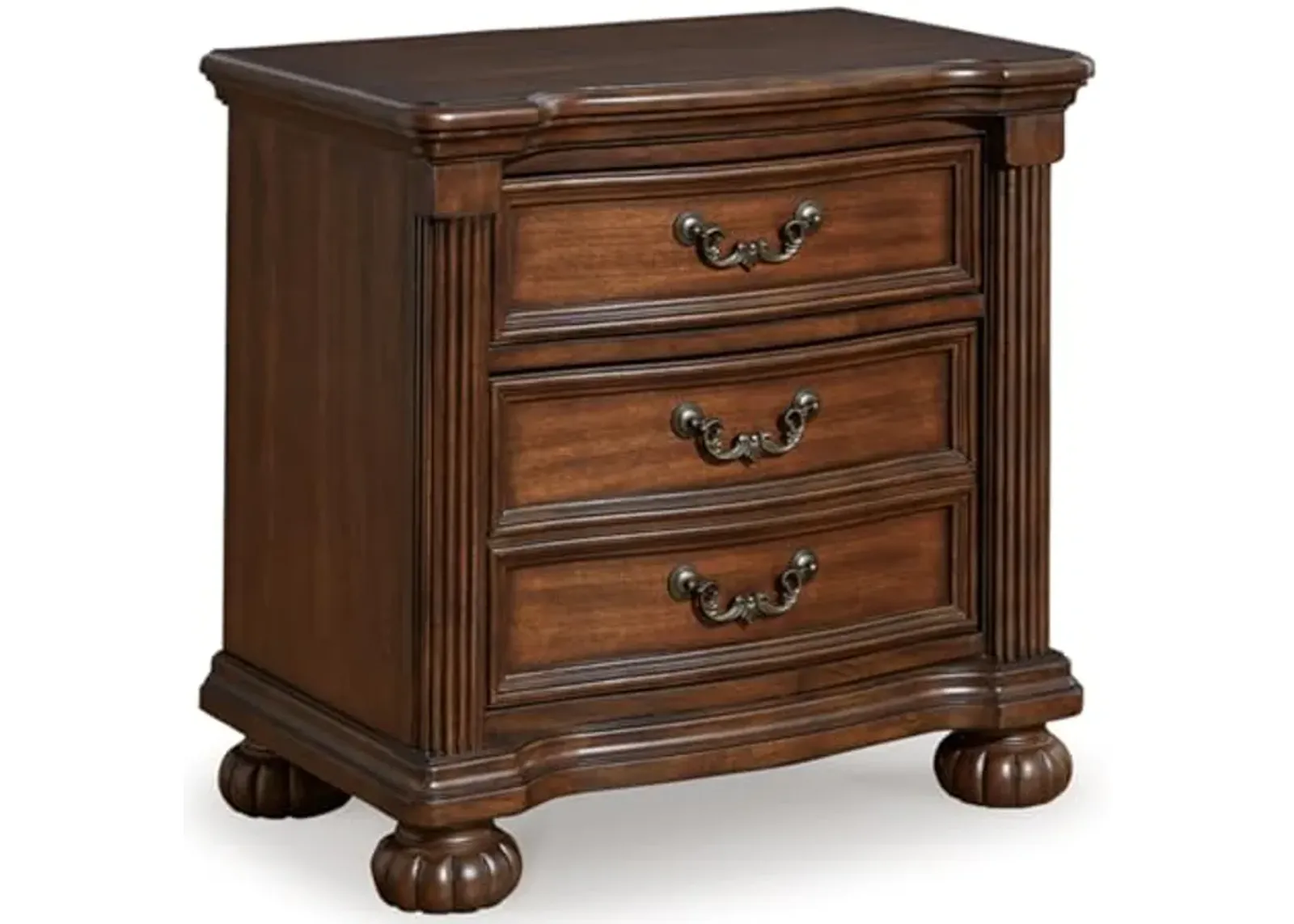 Signature Design by Ashley Lavinton Classic 2 Drawer Nightstand for Bedroom, 28" Tall, Dark Brown