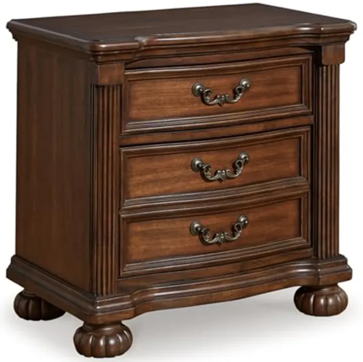 Signature Design by Ashley Lavinton Classic 2 Drawer Nightstand for Bedroom, 28" Tall, Dark Brown