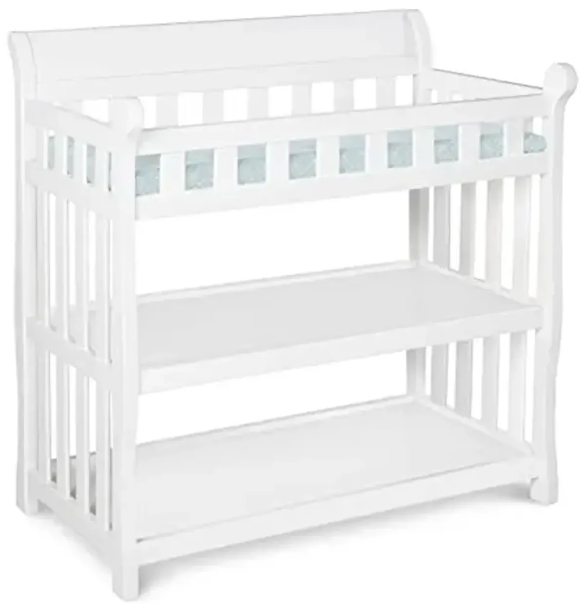 Delta Children Eclipse Changing Table with Changing Pad, White & Foam Contoured Changing Pad with Waterproof Cover