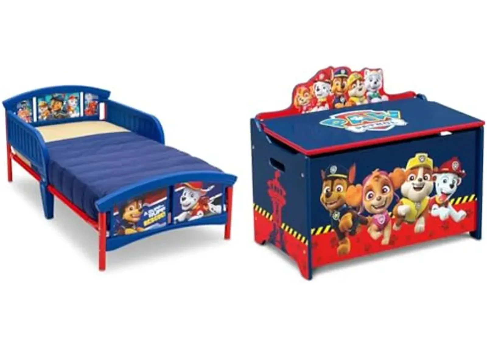 Delta Children Plastic Toddler Bed, Nick Jr. PAW Patrol & Deluxe Toy Box, PAW Patrol