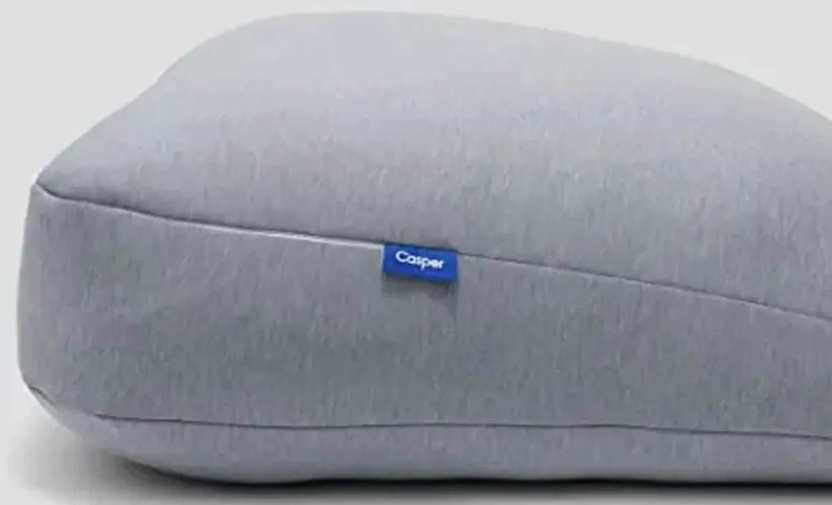 Casper Sleep Backrest Pillow, One Size, Gray & Sleep Essential Cooling Pillow, Standard, White