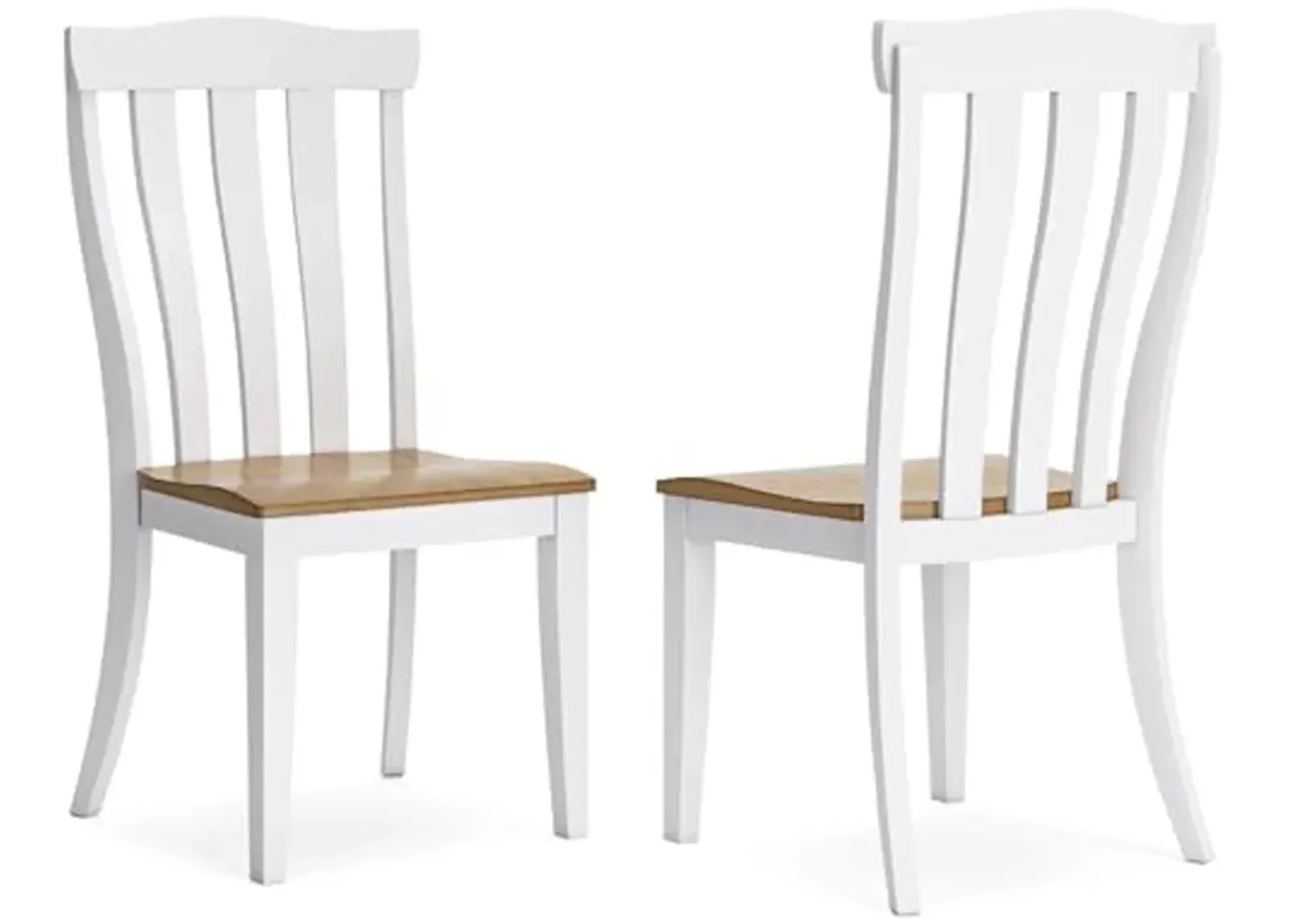 Signature Design by Ashley Ashbryn Dining Chair, Set of 2, 21" W x 21" D x 40" H, White & Light Brown