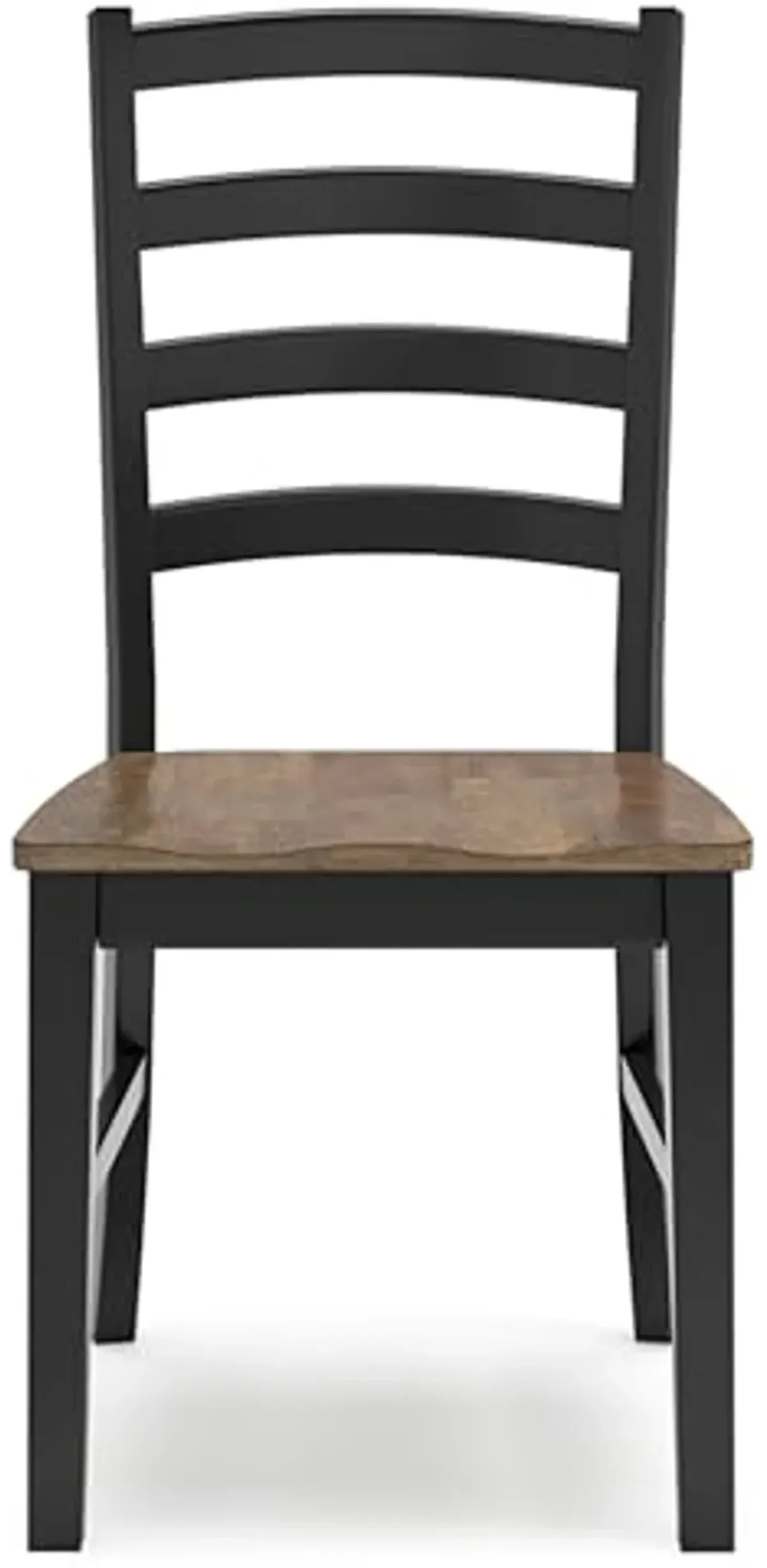 Signature Design by Ashley Wildenauer Rustic Armless Dining Chair, Set of 2, Black & Light Brown