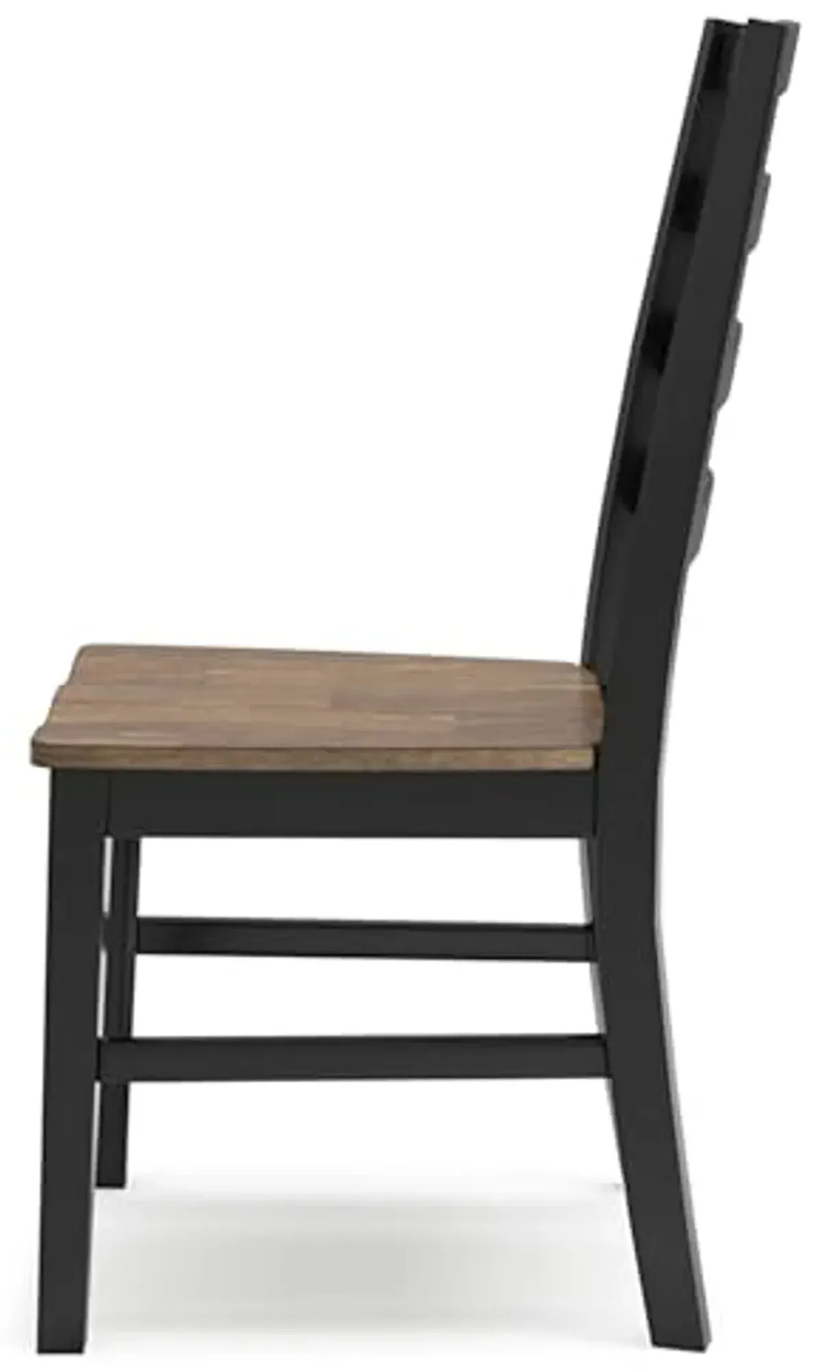 Signature Design by Ashley Wildenauer Rustic Armless Dining Chair, Set of 2, Black & Light Brown