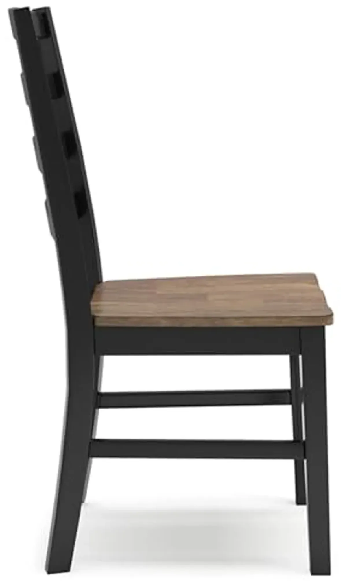 Signature Design by Ashley Wildenauer Rustic Armless Dining Chair, Set of 2, Black & Light Brown