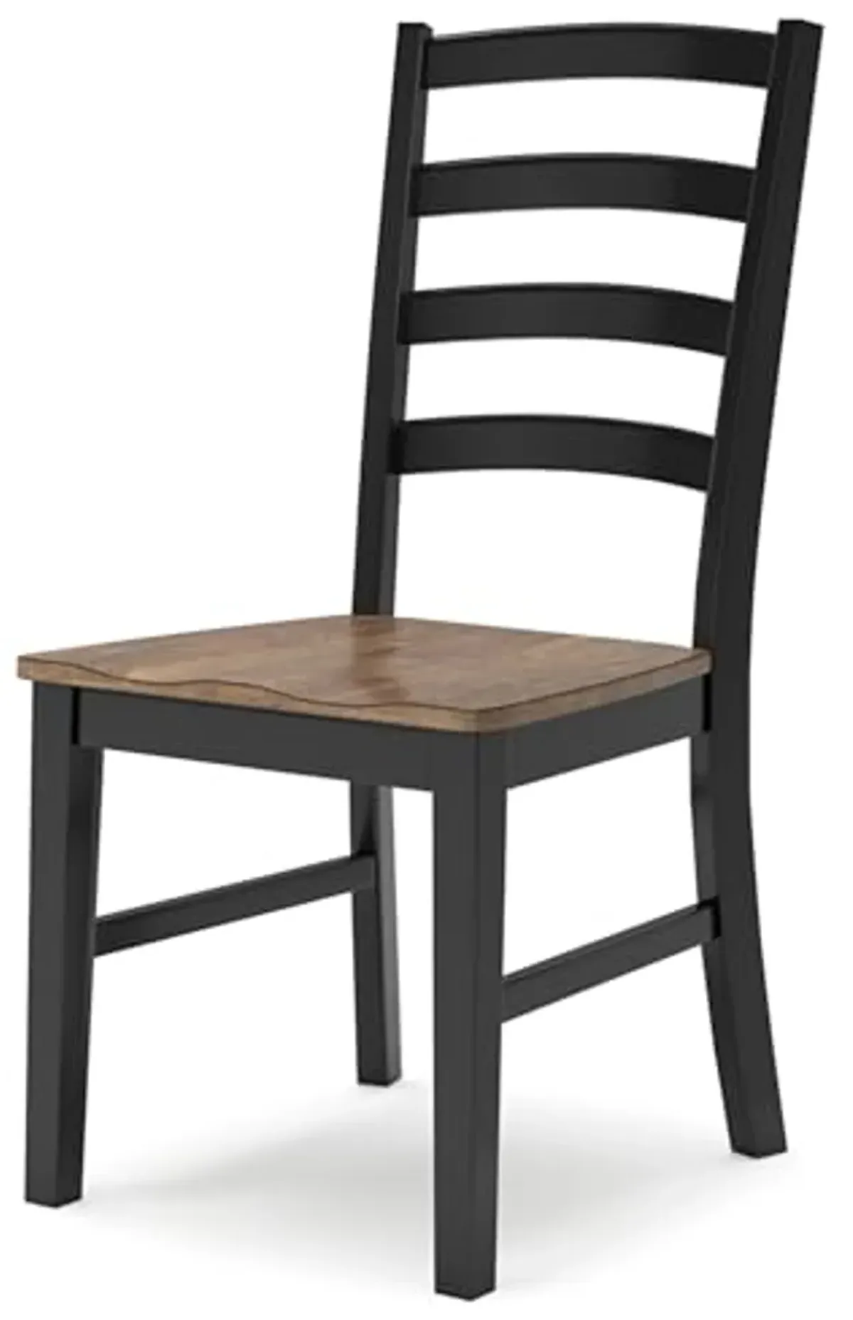 Signature Design by Ashley Wildenauer Rustic Armless Dining Chair, Set of 2, Black & Light Brown